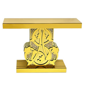 YuanChang Table <span class=keywords><strong>Console</strong></span> Moderne de Luxe en Acier Inoxydable de Style <span class=keywords><strong>Baroque</strong></span> en Métal Doré Vintage pour Salon et Chambre - Product Image 1