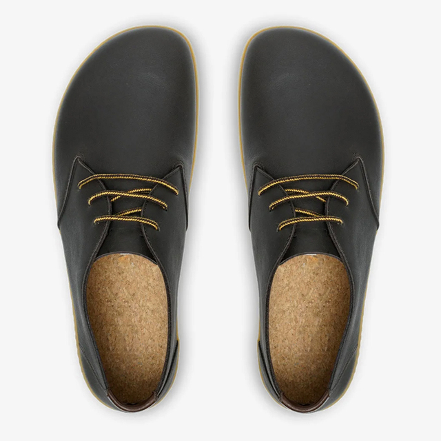 Extra Wide Fit Black Round Toe Lace up Wide Foot Business Formal Imitation Leather Business Barefoot Shoes
