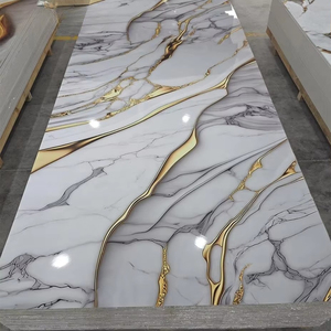 แผ่นผนังพีวีซีเคลือบเงาสูงลายหินอ่อนสำหรับตกแต่งภายใน - Product Image 2