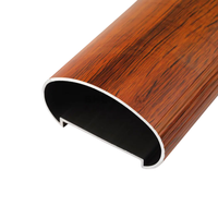 Rampe d'escalier moderne en aluminium grain de bois 6063, étanche, pour extérieur, villa, hôtel, hôpital, balcon, terrasse