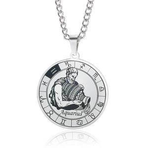Collares con Colgante Creativo <span class=keywords><strong>de</strong></span> los 12 Signos del Zodiaco para Hombre, Collar con Dije <span class=keywords><strong>de</strong></span> Leo, Acuario, Aries, Regalos <span class=keywords><strong>de</strong></span> Joyería para Parejas - Product Image 6