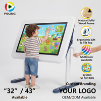Table de jeu et d'étude interactive intelligente en bois de haute qualité, inclinable et réglable en hauteur, avec écran tactile de 32 pouces, vente en gros