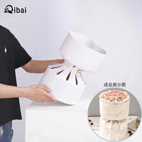 Bolsa Redonda para Ramos de Flores Qibai, Caja de Embalaje de Flores de Papel con Laminación Mate y Tipo de Carpeta de Relieve