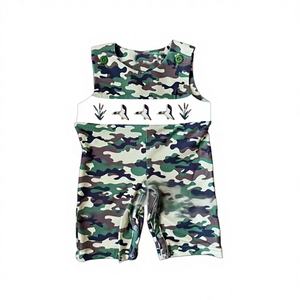 Précommande Combinaison pour bébés filles, motif canard colvert saison de chasse printanière, en Spandex/Coton biologique, fermeture éclair, sans MOQ - Product Image 1