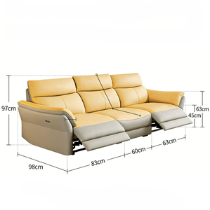 Sillón Reclinable Eléctrico Inteligente Multifuncional, Sofá Combinado de Cuero PU, Diseño Moderno, Extensible, para Sala de Estar - Product Image 6