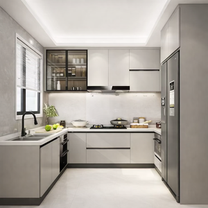 Bulk Apartment Project Design Minimalist Plate <strong>Pantry</strong> Storage <strong>Cheap</strong> PET <strong>Cabinets</strong> Kitchen Plywood Smart Kitchen <strong>Cabinet</strong> - Product Image 1
