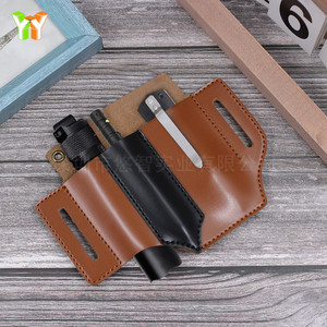 Leather EDC tool kit tactical bag, outdoor camping survival tool storage bag, flashlight leather case, <b>dropshipping</b> available. - Product Image 1