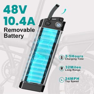 Bicicleta Eléctrica Plegable LelekuaI de 14 Pulgadas, Motor sin Escobillas de 500W, Batería de Litio, Alcance de 32 Millas, Bicicleta Eléctrica para Desplazamientos - Product Image 4