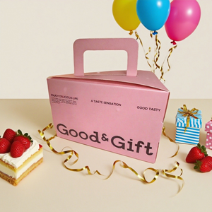 Boîte cadeau de boulangerie recyclable, conteneur alimentaire pour gâteaux et pâtisseries, avec poignée, pliable, emballage personnalisé pour desserts, pelliculage mat, faible MOQ - Product Image 4
