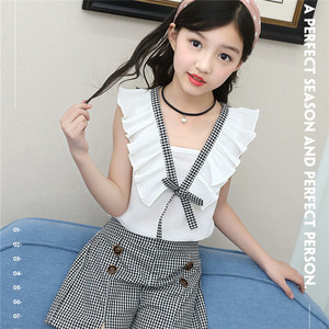 รับสมัครตัวแทนจำหน่ายสินค้าใหม่ ชุดเสื้อครอปท็อปเด็กผู้หญิงพร้อมกางเกงขาสั้น ราคาส่งออกนำเข้า - Product Image 2