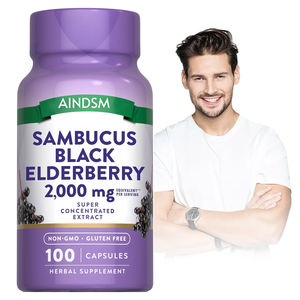 แคปซูลเสริมภูมิคุ้มกันจากเอลเดอร์เบอร์รี่คุณภาพสูงแบบกำหนดเอง แคปซูลเอลเดอร์เบอร์รี่ออร์แกนิก แคปซูลเควอซิทินจากเอลเดอร์เบอร์รี่ แคปซูลวิตามินรวม - Product Image 1