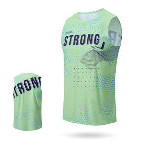 เสื้อกล้ามกีฬาแห้งเร็วปรับแต่งได้สำหรับผู้ชาย เสื้อยืดแขนกุดสำหรับออกกำลังกาย วิ่งกลางแจ้ง มาราธอน บาสเกตบอล เสื้อกีฬา - Product Image 3