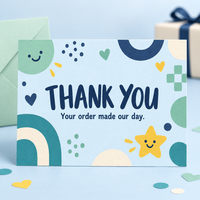 Cartes de remerciement personnalisées avec logo sur mesure, inserts en papier imprimés en couleur pour boutiques, emballages cadeaux et cartes de marque