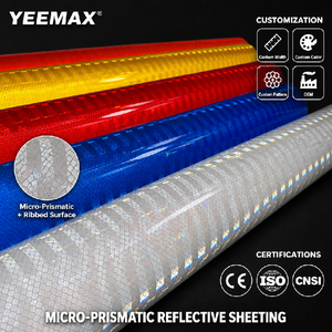 Película Reflectante Prismática de Grado <span class=keywords><strong>Comercial</strong></span>, Tela Reflectante Imprimible, Rollo de PET Autoadhesivo, Señalización de Tráfico de Seguridad Vial Personalizada - Product Image 3