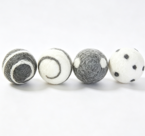 Boules de feutre en <span class=keywords><strong>laine</strong></span> teintes à la main, pompons uniques à pois en spirale, guirlande personnalisée et accessoires de photomaton, fournitures artisanales - Product Image 3
