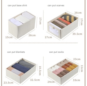 High-end Pure Cotton Linen Clothing <strong>Storage</strong> <strong>Box</strong> Wardrobe Drawer Socks Bra <strong>Storage</strong> Cabinet <strong>Tie</strong> Partition <strong>Storage</strong> <strong>Box</strong> - Product Image 5