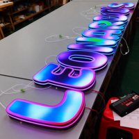 Letrero Comercial con Letras de Canal LED 3D, Letrero Programable RGB, Letra Luminosa, Letrero para Publicidad de Tiendas