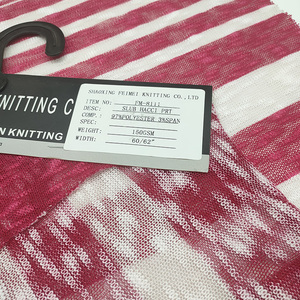 Thời Trang Nhà Máy Dệt Sọc Đỏ Và Trắng 97% Polyester 3% Spandex <span class=keywords><strong>Slub</strong></span> In Lỏng Sợi Ngang <span class=keywords><strong>Hacci</strong></span> Lưới Vải - Product Image 2