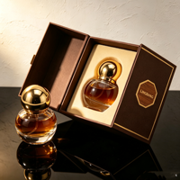 Flacon pulvérisateur de parfum rond en verre avec bouchon à clipser, flacon en verre pour emballage cosmétique de 15 ml, peut être livré avec une boîte d'emballage