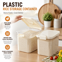 Artistic Nordic Style Plastic Rice Storage Container Home Use Large 20-Pound Sealed Moisture-Proof Insect-Proof Grain Box