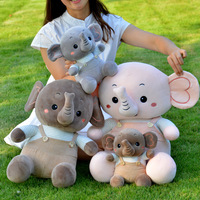 Peluche éléphant Kawaii unisexe Super douce animaux en peluche personnalisé ours en peluche PP coton doublure en maille accessoires de fête