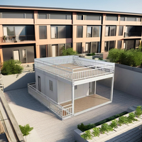 Maison préfabriquée modulaire de 20 pieds avec balcon, Casas Tiny Building Container, café, magasin avec terrasse, maisons Kontejner