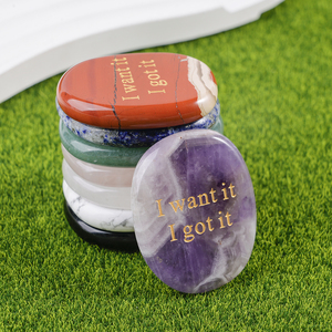 Handmade Reiki Crystal Set for Healing Carved <strong>Chakra</strong> Palm <strong>Stones</strong> <strong>Engraved</strong> Symbols Feng Shui Semi-Precious I Want It - Product Image 5