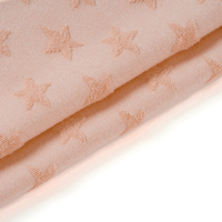 Tissu en Coton (70%) et Polyester (30%) 280 GSM 160 cm, Tricoté à la Chaîne Teint Uni avec Texture Jacquard Étoilée pour Robes et Sacs pour Filles