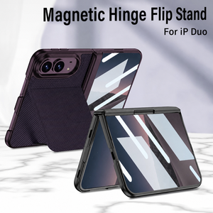 Custodia Magnetica con Cerniera e Supporto per <span class=keywords><strong>iPhone</strong></span> Duo, in <span class=keywords><strong>Pelle</strong></span> Vegana Antiurto con Pellicola Protettiva e Ricarica Wireless - Product Image 2