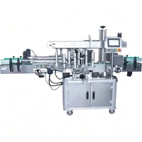 Moteur d'étiquetage automatique industriel électrique chinois haute vitesse CE pour bouteilles carrées plates en plastique à double face