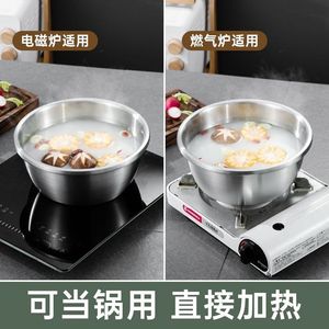 Stainless Steel Pot with Lid Food Grade Round <b>Kitchen</b> Bowl for Home & Commercial Use 18cm-30cm Licensed Private <b>Label</b> - Product Image 4