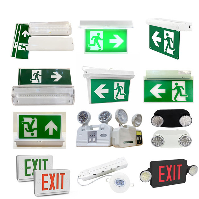 Low Price IP65 Lithium Rechargeable LED Emergency Exit Sign Light Industrial White Emergency Lighting