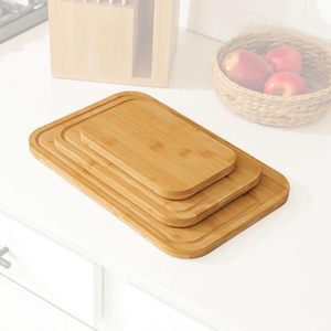 Juego de tablas de cortar de bambú, 3 piezas, rectangulares, multifunción, para queso, verduras, carne, fruta - Product Image 1