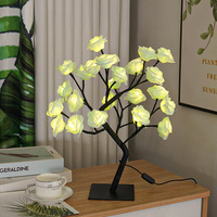 Lumière d'ambiance LED en forme de rose, lumière colorée, base en plastique détachable faite à la main, lumière d'ambiance intérieure
