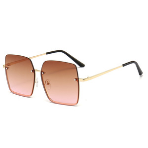Frameless Sunglasses For Women Metal Frame Pc Lens Uv400 Protection Fashion Korean Style <b>Round</b> Face Slimming <b>Sun</b> <b>Glasses</b> - Product Image 4