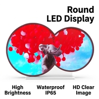 Autocollant de badge lumineux de voiture illuminé par LED arrière couleur P1.25 P2 P2.5 P3 P4 Affichage LED circulaire pour PRADO COROLLA YARIS Display