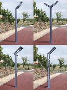 Éclairage paysager en forme de Y décoration parc communauté <span class=keywords><strong>zone</strong></span> piétonne <span class=keywords><strong>colonne</strong></span> lumière antirouille bleu rayure cour lumière - Product Image 4