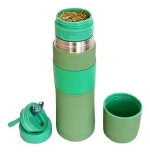 Nueva Versión Mejorada, Botella Térmica de Acero Inoxidable de Doble Pared con Recubrimiento de Goma para <span class=keywords><strong>Mate</strong></span>, Taza para Cereales, Gran Venta en Argentina - Product Image 3