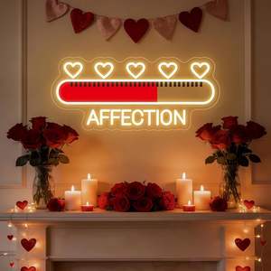Enseigne néon « Affection », Lampe murale <span class=keywords><strong>LED</strong></span> « Barre de progrès d'amour » pour décoration murale de la Saint-Valentin, enseignes néon personnalisées - Product Image 2