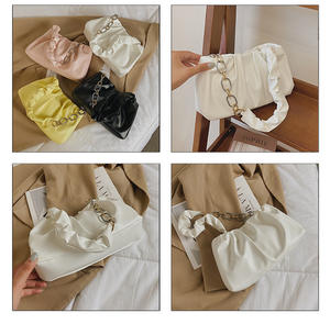 Venta al por mayor de las señoras de color caramelo PU cuero Tote bolsos Z0038 estilo de moda bolsos de hombro con cadena de decoración - Product Image 4