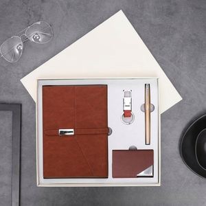 Stylish Promotional Business Corporate Notebook Gift Set With Usb Drive Card <b>Holder</b> Anniversary Gifts Souvenir Gift Items Pu Set - Product Image 3