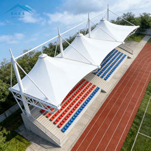 Modern Açık Hava Spor Stadyumu Tribün Çatısı Kaplaması PVDF Germe Kumaş Membran Yapılı Çadır, Tribün Gölgelendirme İçin - Product Image 5
