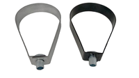Collier de serrage pivotant en acier au carbone argenté/noir zingué pour tuyau, collier de serrage pour arroseur 1/2"-8"