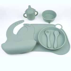 Juego de Platos de Silicona para Bebés, Libres de BPA, con Succión, Diseño de Dibujos Animados, para el Aprendizaje de la Alimentación, con Cuchara y Tenedor, Personalizable, Se Aceptan Pedidos OEM - Product Image 3