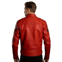 Fabrication OEM de vestes de course en cuir de vachette avec broderie unie et gaufrage personnalisé pour hommes, faible MOQ