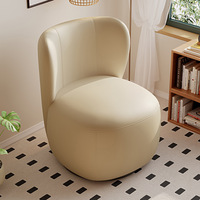 Fauteuil rond rembourré populaire en tissu bouclé pour salon, chaise longue cylindrique