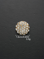 Kancing Logam Paduan Seng Lapis Berlapis Kristal Rhinestone Ukuran 15mm 25mm Gaya Mewah Buatan Tangan Grosir, Dapat Dicuci dengan Mesin