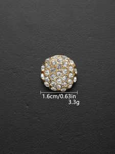 Botones de Metal de Aleación de Zinc con Incrustaciones de Cristal de 15mm y 25mm, Estilo Lujoso, Hechos a Mano, Lavables a Máquina, Venta al Por Mayor - Product Image 5