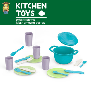 Juego de Vajilla de Juguete de Paja de Trigo para Niños, 21 Piezas, Ollas y Platos - Product Image 3