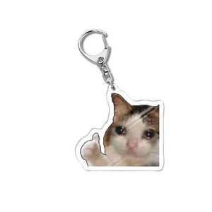 Divertido gato Memes serie llavero estudiante regalo bolsa cordón mujer bolso colgante llavero cosas lindas regalo barato para mejores amigos - Product Image 5